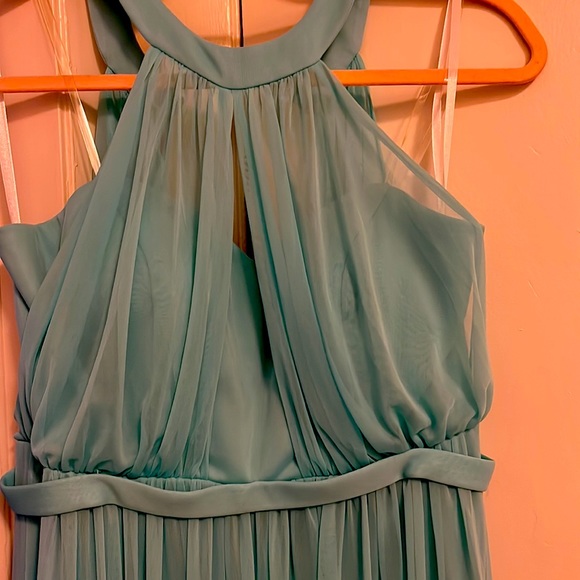 Pink Blush Halter Tulle Evening Maternity Gown by Eva Size Medium Halter - Picture 9 of 15